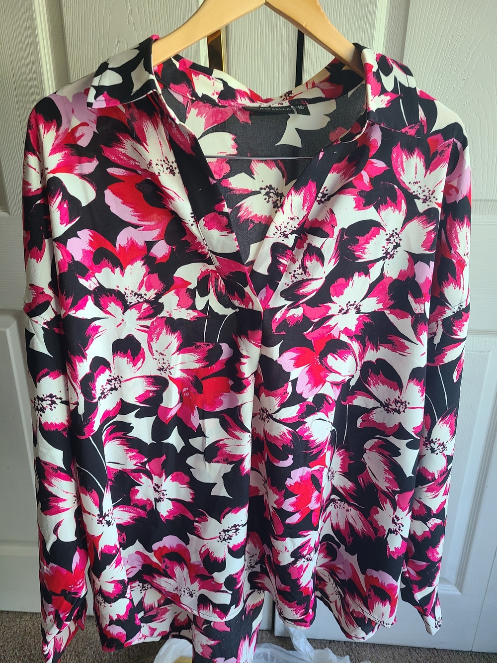 Rafaella Pink & Black Floral V-Neck Tunic